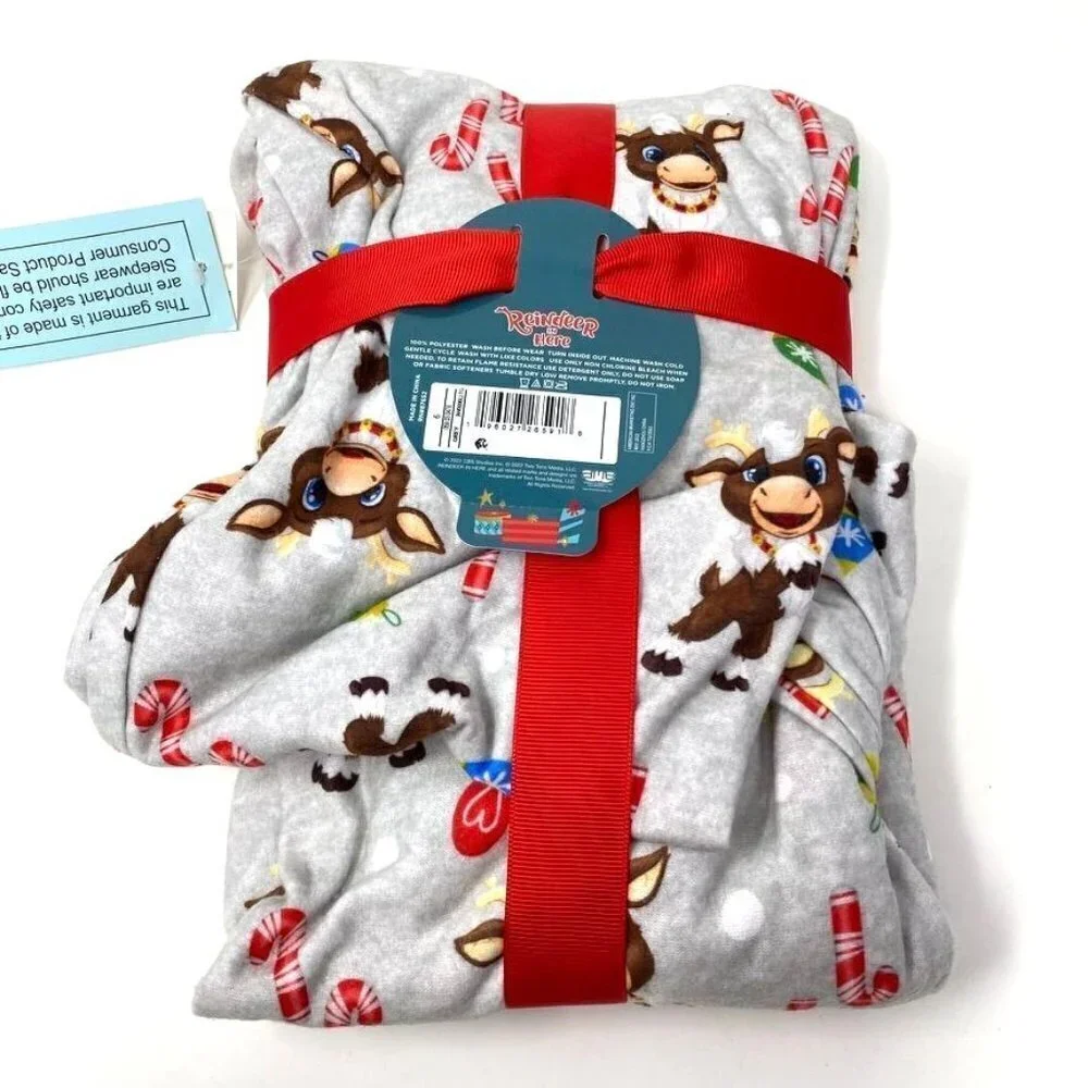 Reindeer in Here Gift Set Book, Plush, 2 Piece Pajama Sleep Set Sz 6
